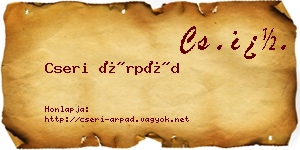 Cseri Árpád névjegykártya