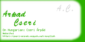 arpad cseri business card